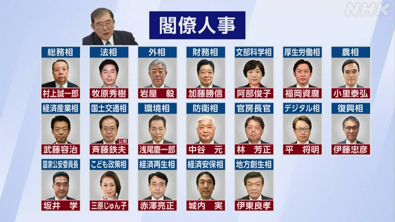 日本新任首相石破茂组建内阁成员名单公布--新蓝网