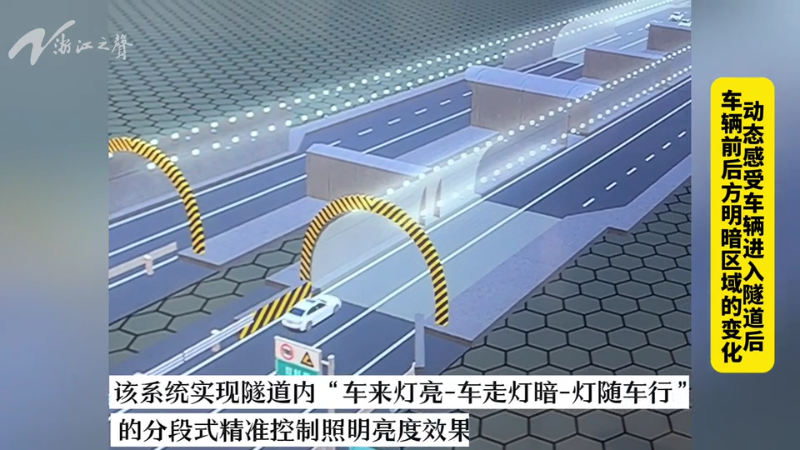 浙江首个高速公路隧道智能照明系统投用