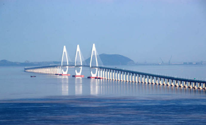 舟山登步岛造大桥图片